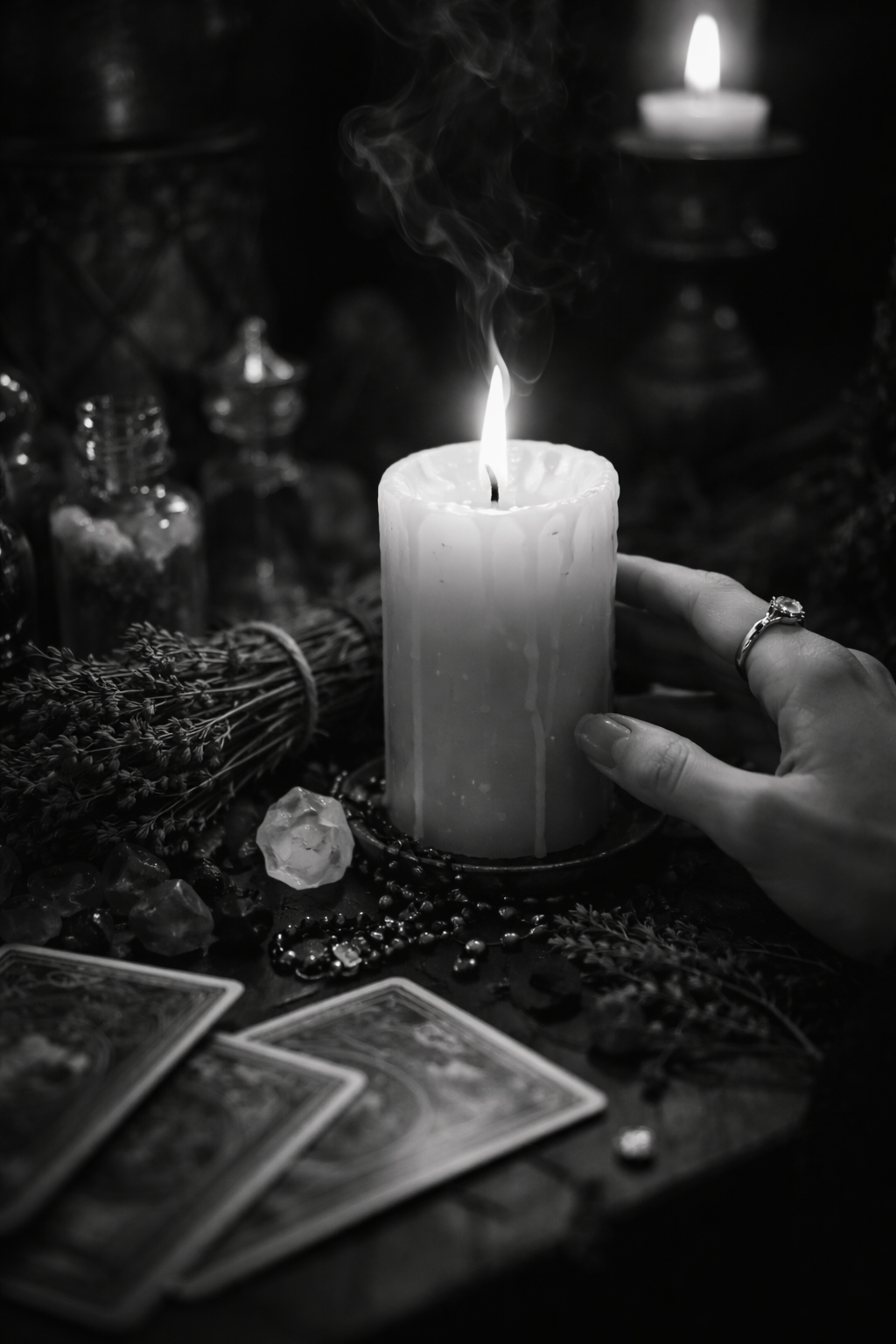 lighting a candle for grounding during uncertain times