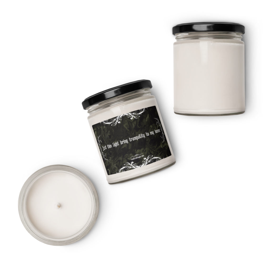 Let this light bring tranquility to my home. Scented soy candle.