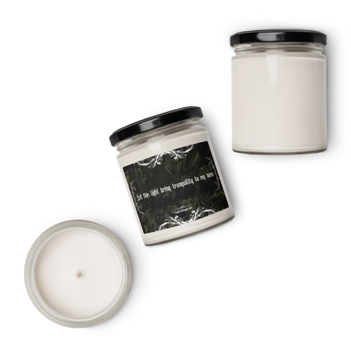 Let this light bring tranquility to my home. Scented soy candle.